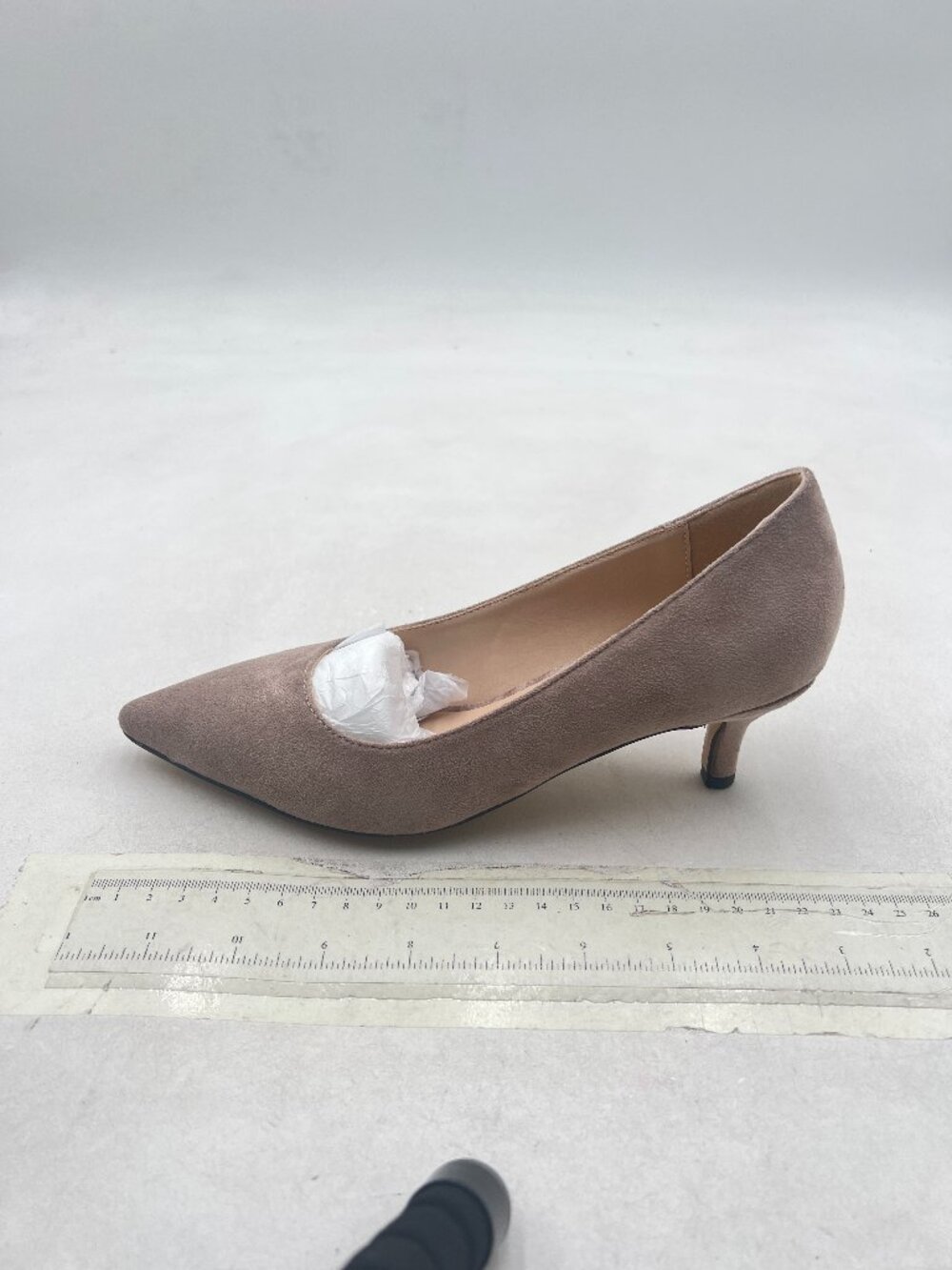 Ydn Beige Kitten Heeled Pumps Pointed Toe Dress Shoes For Office Lady Soft Suede